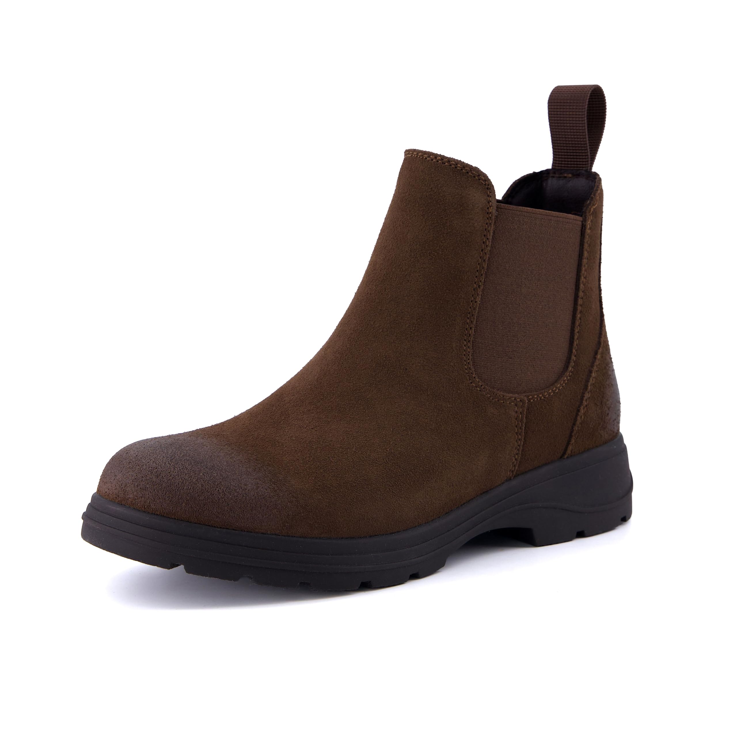 CUSHIONAIRE Britain-L Women's Chelsea Boots, Women's Genuine Suede Ankle Boots w
