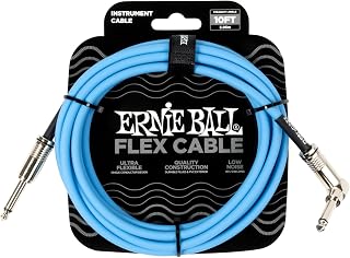 Ernie Ball Flex Instrument Cable Straight/Angle 10ft - Blue (P06464)