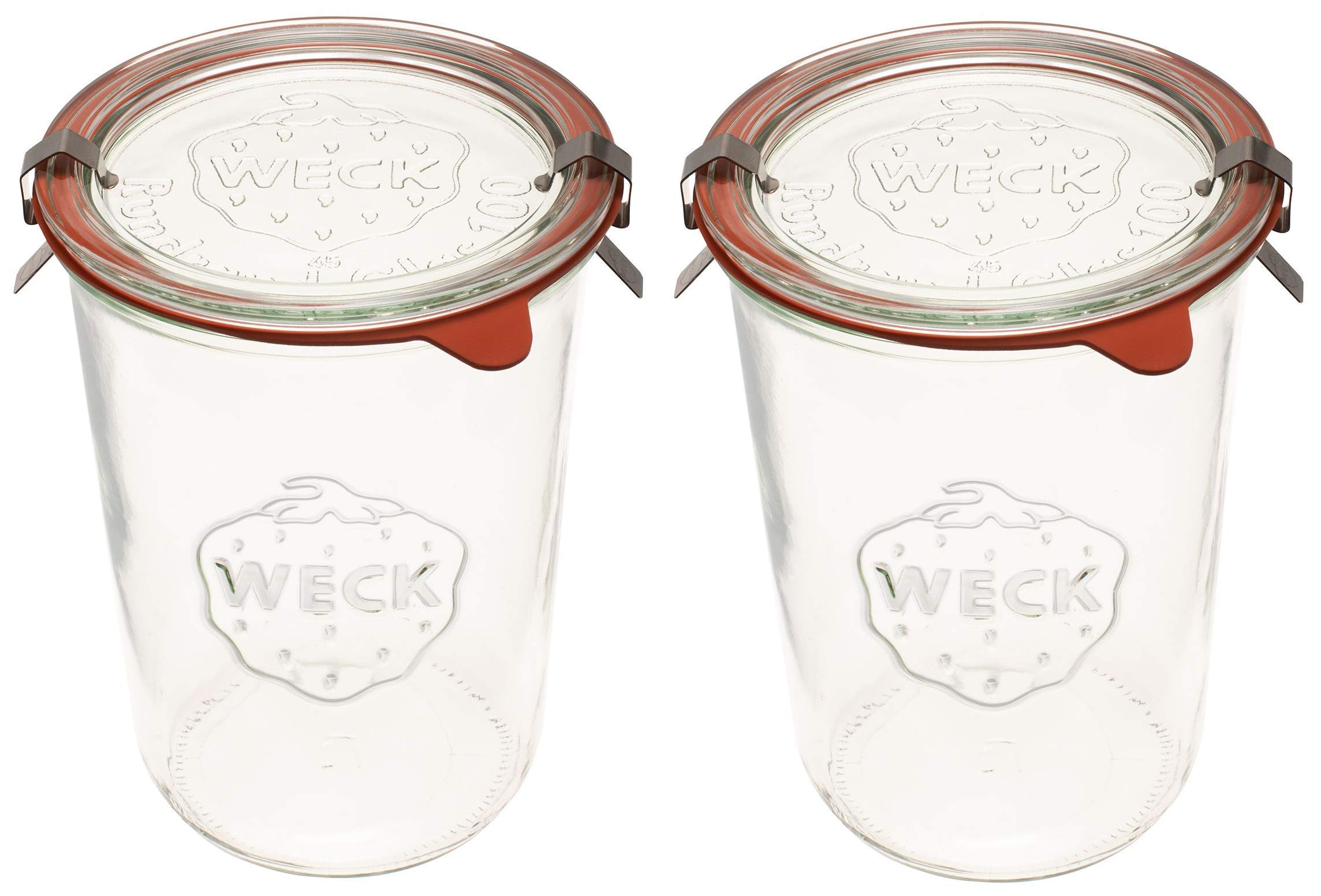 WECK 743 Glass Canning Jars with Lids, Sourdough Starter Jar 2 Pack | Wide Mouth
