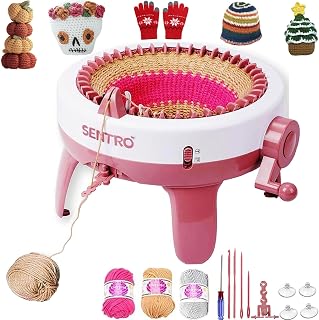 SENTRO Knitting Machine 40 Needles, Circular Loom for Beginners | Dual Mode Panel & Tube, 4 Yarn Tension Settings, ABS Plastic, for Beginners & Artisans, DIY Hat Scarf Sock Glove Sweater