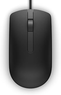 Dell Wired Mouse MS116, Black | Optical LED Tracking, 1000 DPI, 2 Buttons, 1.8 m USB Cable, 90 g