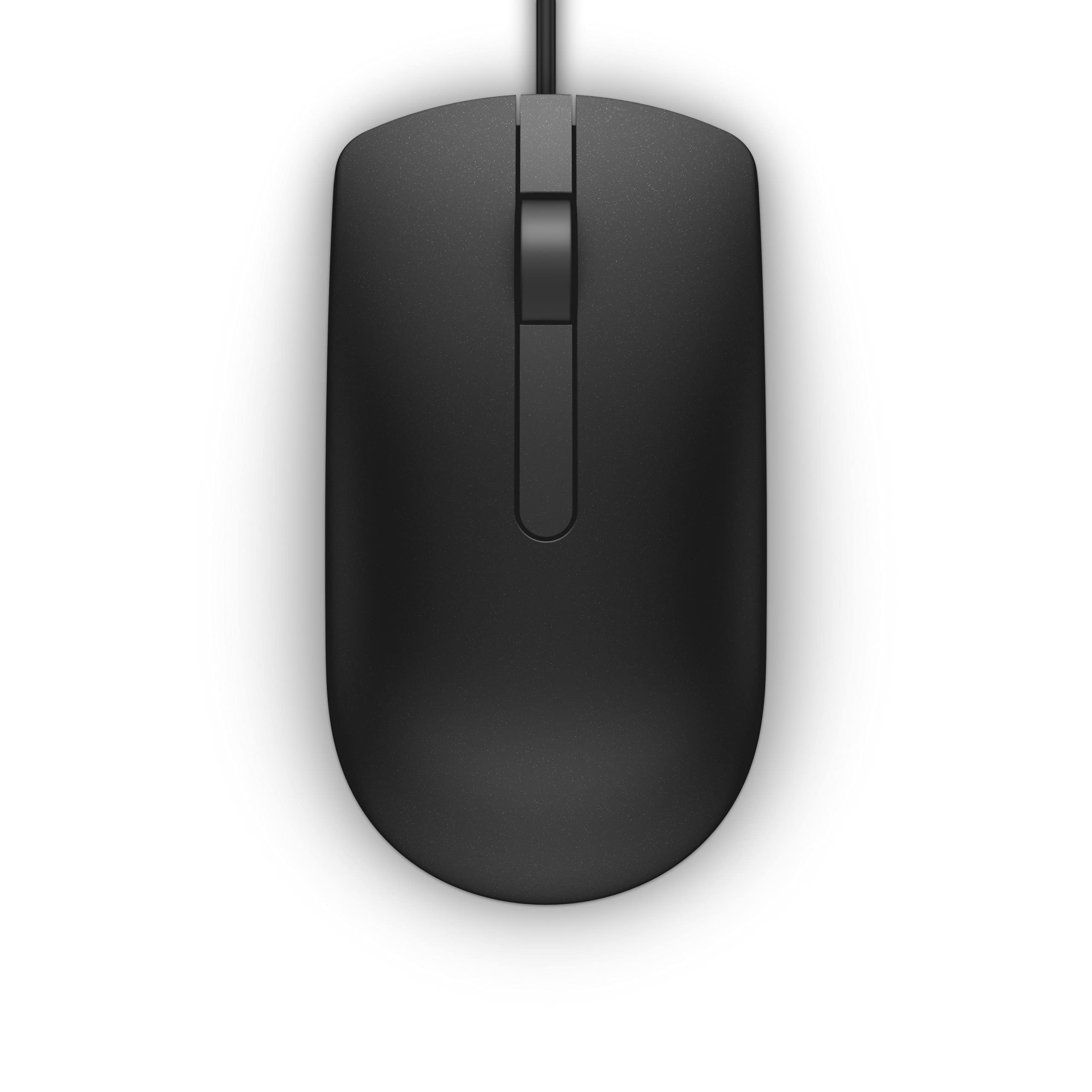 Dell Wired Mouse MS116, Black | Optical LED Tracking, 1000 DPI, 2 Buttons, 1.8 m