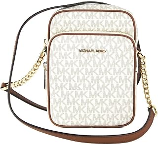 Michael Kors Jet Set Travel Signature PVC Medium Logo Crossbody Bag with Chain