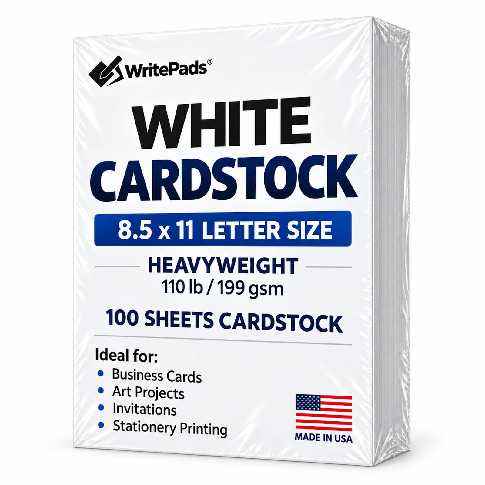 Cardstock 8.5 x 11”, 110LB Index/199GSM Heavyweight Card Stock, 100 Sheets, Thic