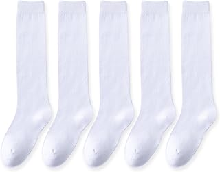 EPEIUS Girls Knee High Socks Seamless Cotton School Uniform Socks Kids Boy Over the Calf Socks 3/5 Pack