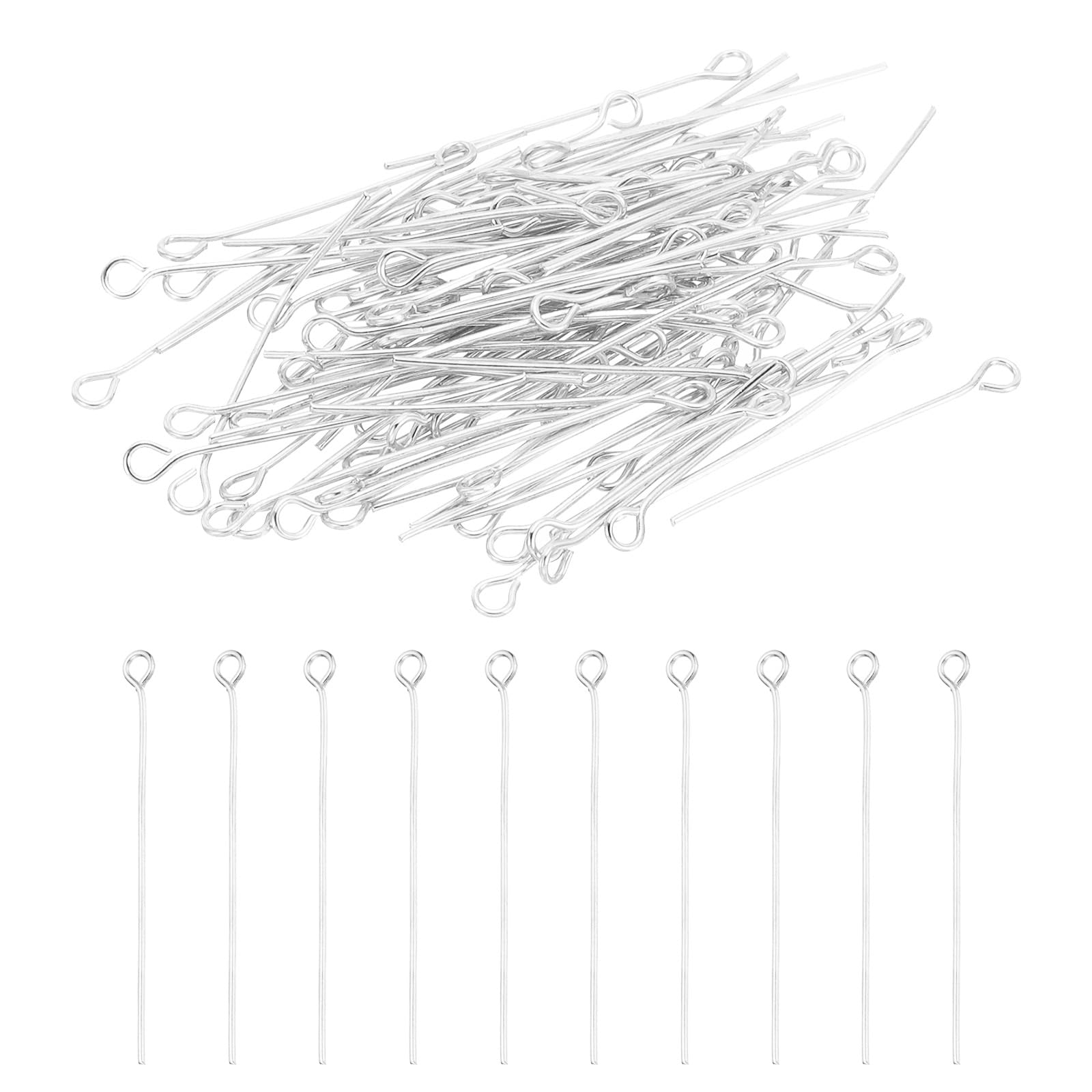 Generic 400pcs 30mm Open Eye Pins with Metal Head 21 Gauge for Jewelry Making Ea