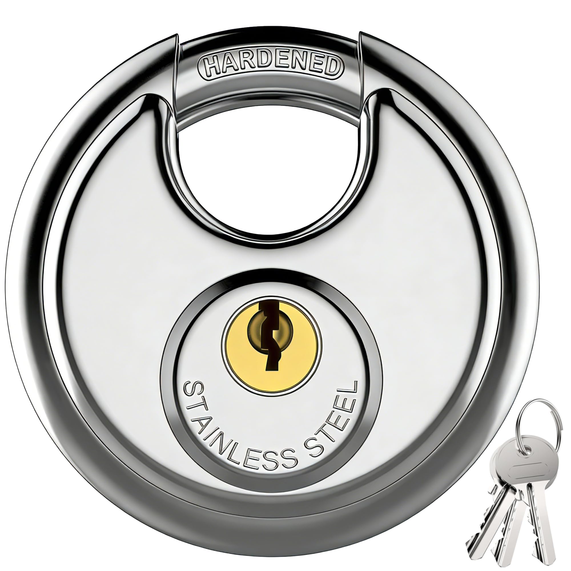 Puroma 1P Keyed Padlock 3 Keys Steel Outdoor Gate Storage Locker Lock 3/8" | For