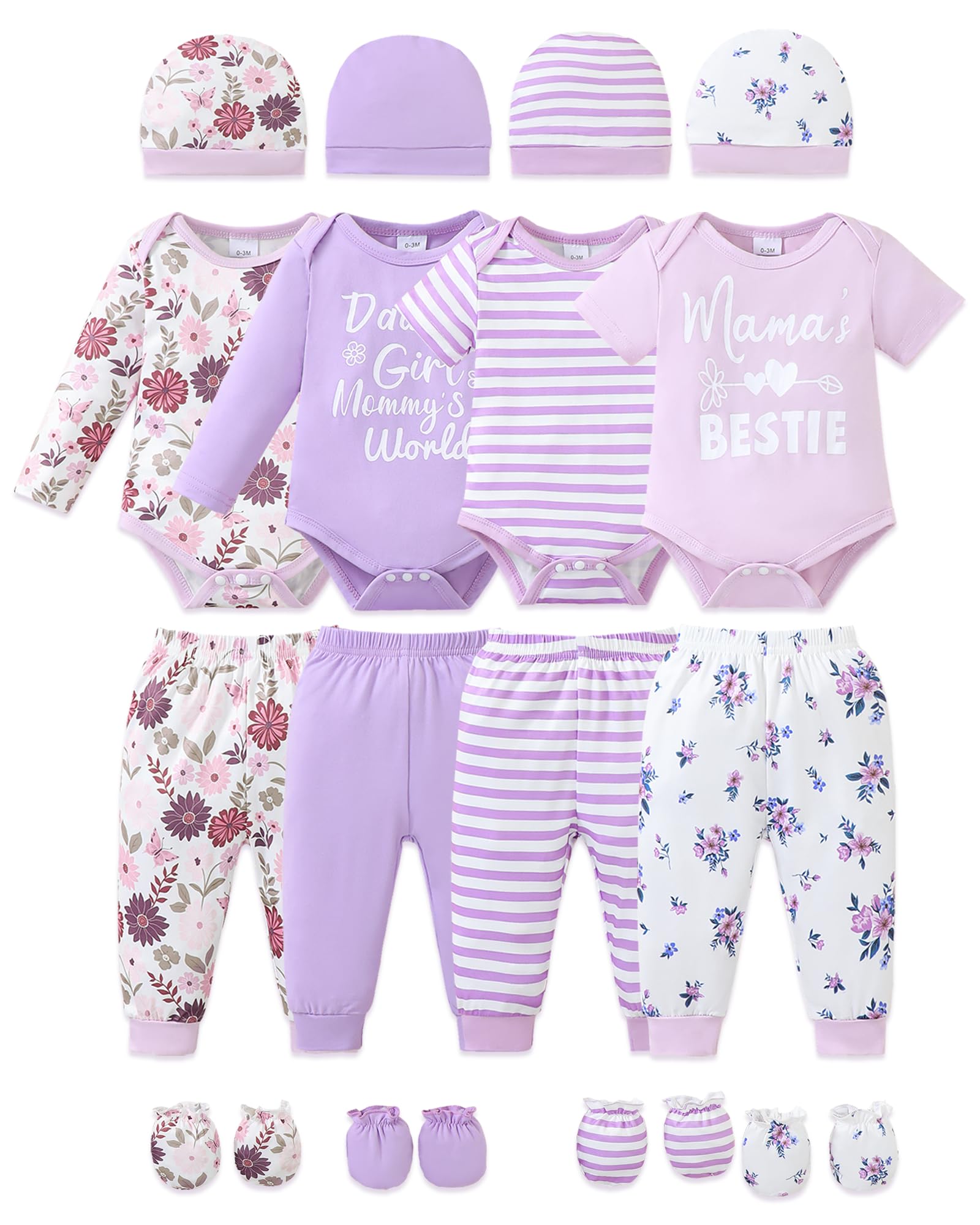 NZRVAWS Baby Girl Clothes Preemie Newborn Outfits Infant 20 PC 0-18 Months