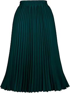 THHGPO Women's Pleated Skirts A-Line Swing Skirt