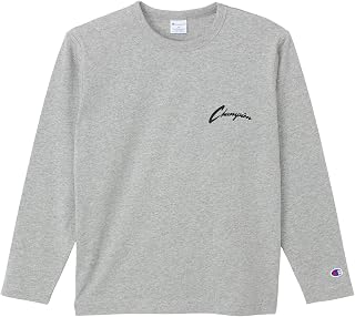 Champion CKSX407Z/CKSX407ZJ 100% Cotton Graphic Logo Printed Long T-Shirt, Kids, Long Sleeve, Round Neck, 100% Cotton, Relax Fit, Long Sleeve Pocket T-Shirt, Basic