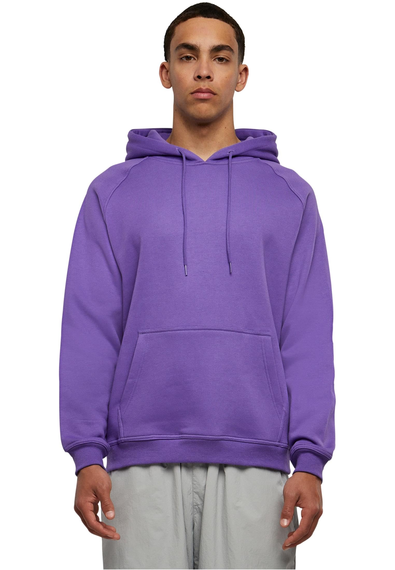 Urban Classics Men's Plain Hooded Sweatshirt Black 65% Cotton, 35% Polyester Ove