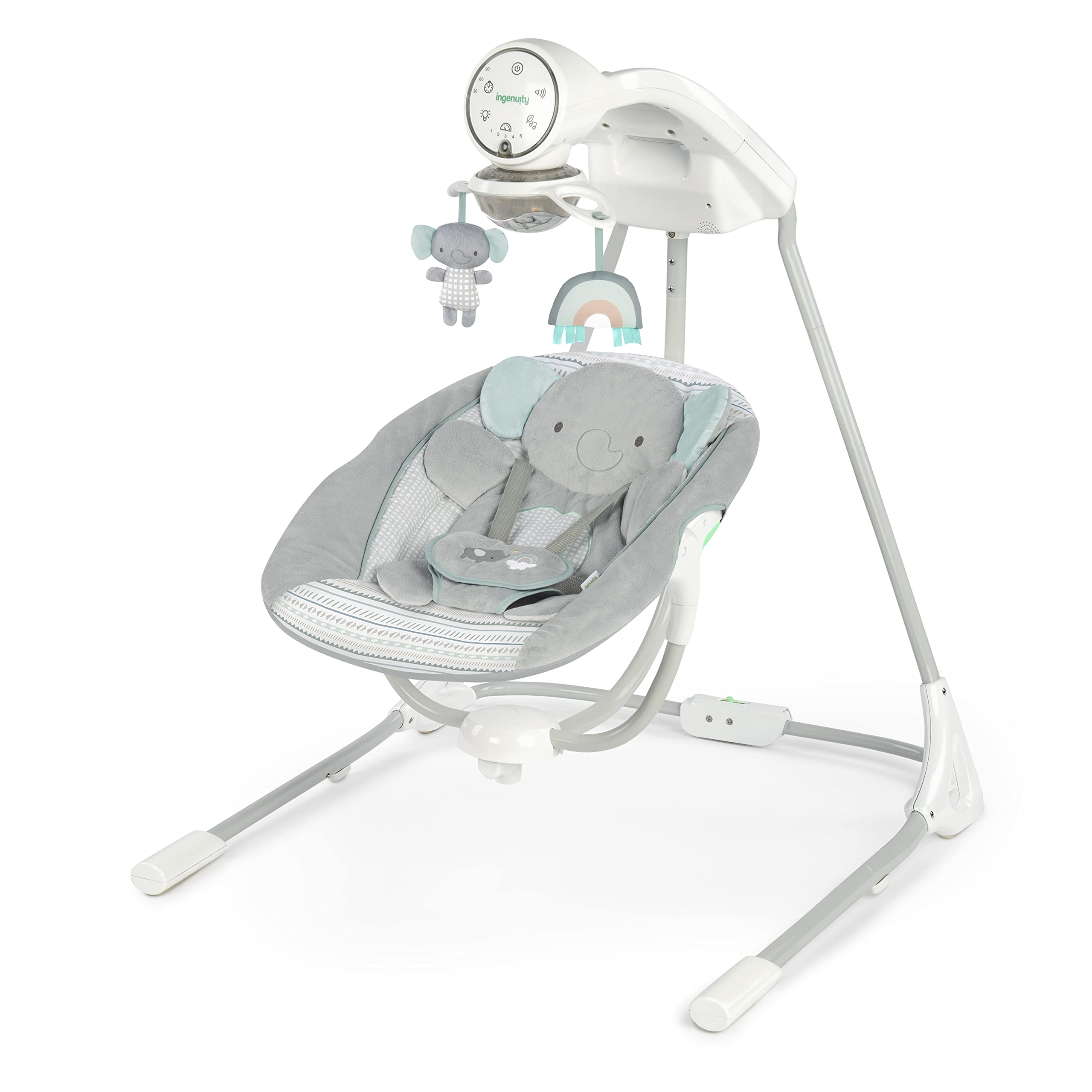 Ingenuity InLighten 5-Speed Electric Baby Swing for Infant | 3 Swing Directions,