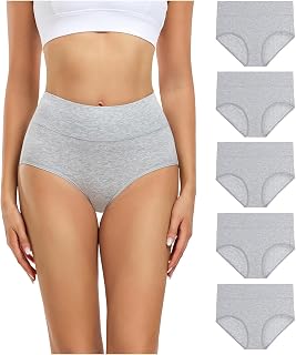 wirarpa Ladies Knickers High Waisted Underwear Cotton Panties 5 Pack