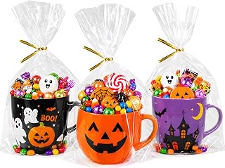 PigPotParty Cellophane Gift Bags 8x11 Inch, 50 Pack, Clear Goodie Bags