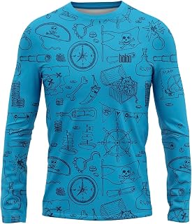 Made in USA Fishing Shirts for Men Long Sleeve Lightweight Dri Fit UPF 40+ Sun Protection Quick Dry Running Hiking Tshirts