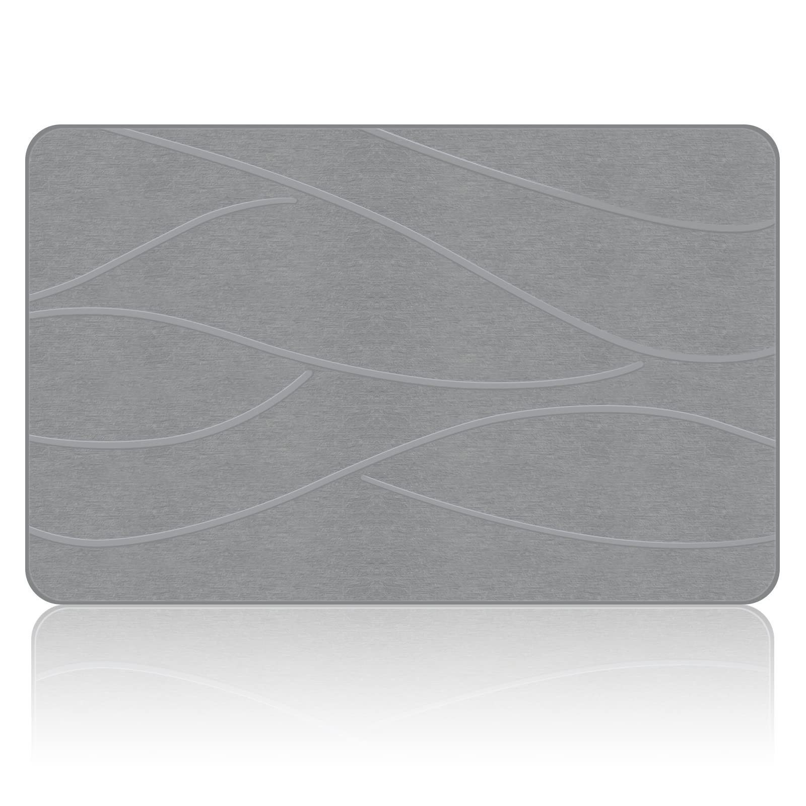 VEELOIM Stone Bath Mat, Diatomaceous Earth Shower Mat for Bathroom Grey | Fast D