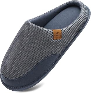 Men's Slippers Winter Warm House Shoes Memory Foam Plush Wool Lined with