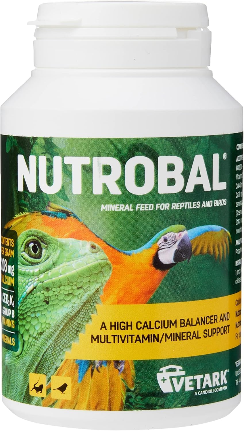 Nutrobal, Calcium & Vitamin D3 Mineral Supplement for Birds & Reptiles, Powder, 
