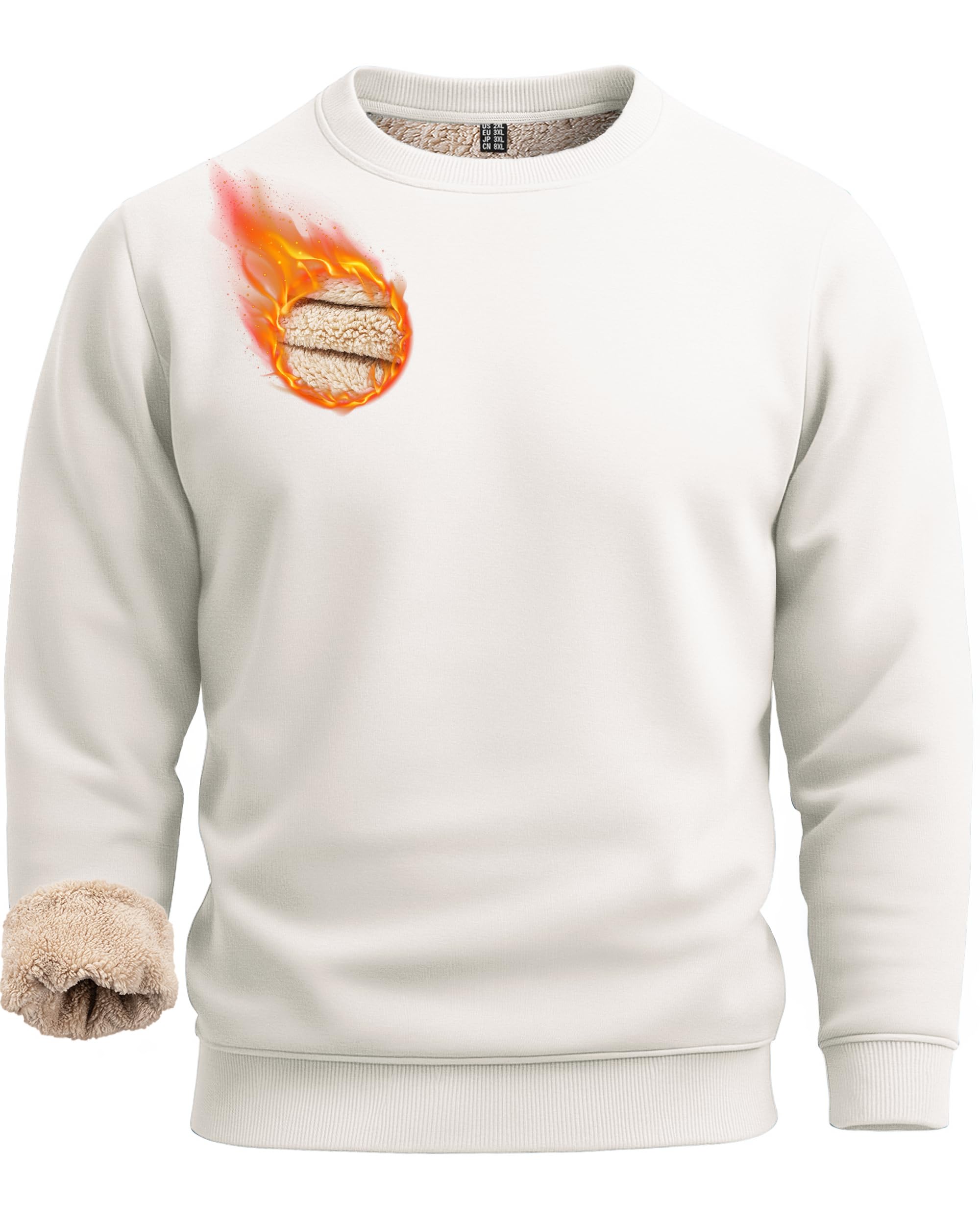 Boladeci Men's Sweatshirt Sherpa Lined Heavyweight Fleece Pullover