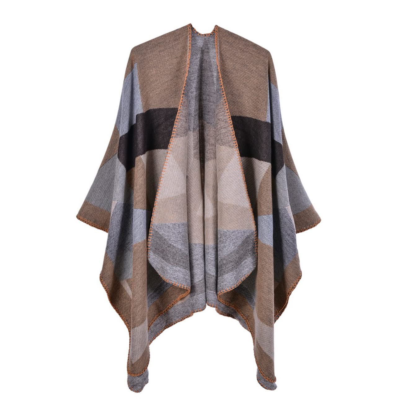 Poncho Femme Hiver Élégant Châle Femme Chaud Poncho Cape Réversible Écharpe Châl