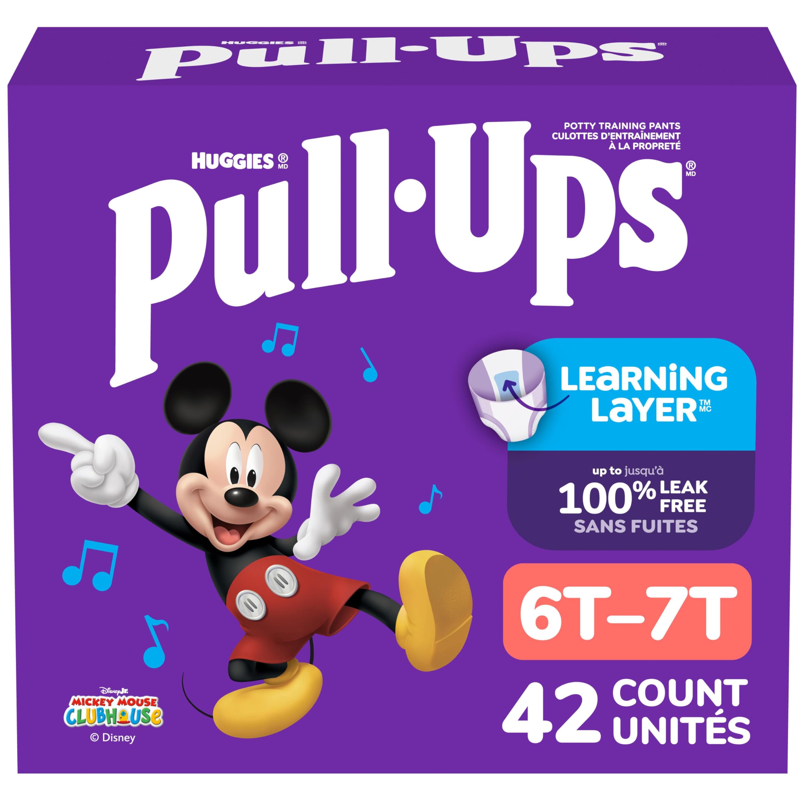 Pull-Ups Boys' Potty Training Pants, Size 6T-7T (55-75 lbs), 42 Count | Learning