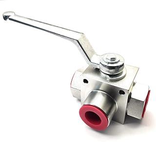 3 Way Hydraulic Ball Valve 3/8" BSP - with 'T' Ported Configuration - 500 Bar Max Working Pressure
