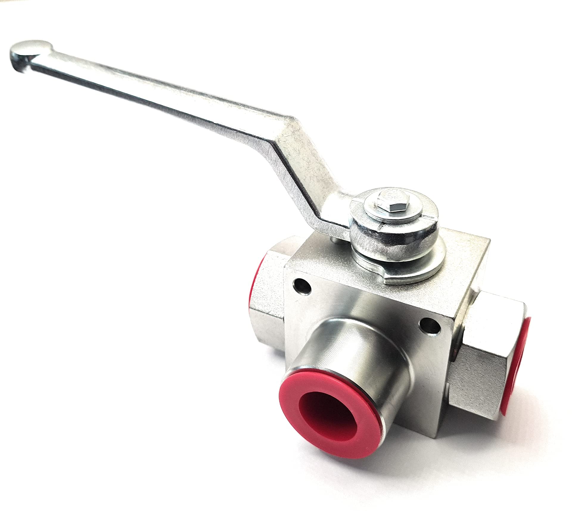 3 Way Hydraulic Ball Valve 3/8" BSP - with 'T' Ported Configuration - 500 Bar Ma