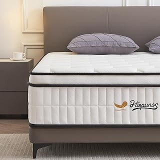 Hiepunos 5FT King Size Mattress, 12 INCH King Memory Foam Sprung Mattress Medium Firm,Comfortable Sleep for Back Pain Relief and Heavy Sleeper(150x200x30cm)