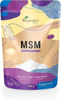 Vegavero Pure MSM Powder 300 gr | Bag | Distilled Organic Sulphur | NO Additives & Non-GMO | Lab-Tested | 2000 mg Per Day | Vegan