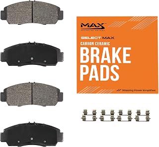 Max Advanced Brakes Front Brake Pads for Honda Civic | Fits 2000-2015 Honda Civic, SelectMAX Carbon Ceramic Brake Pads, Hardware Included, Everyday Driving, Low Dust, Quiet