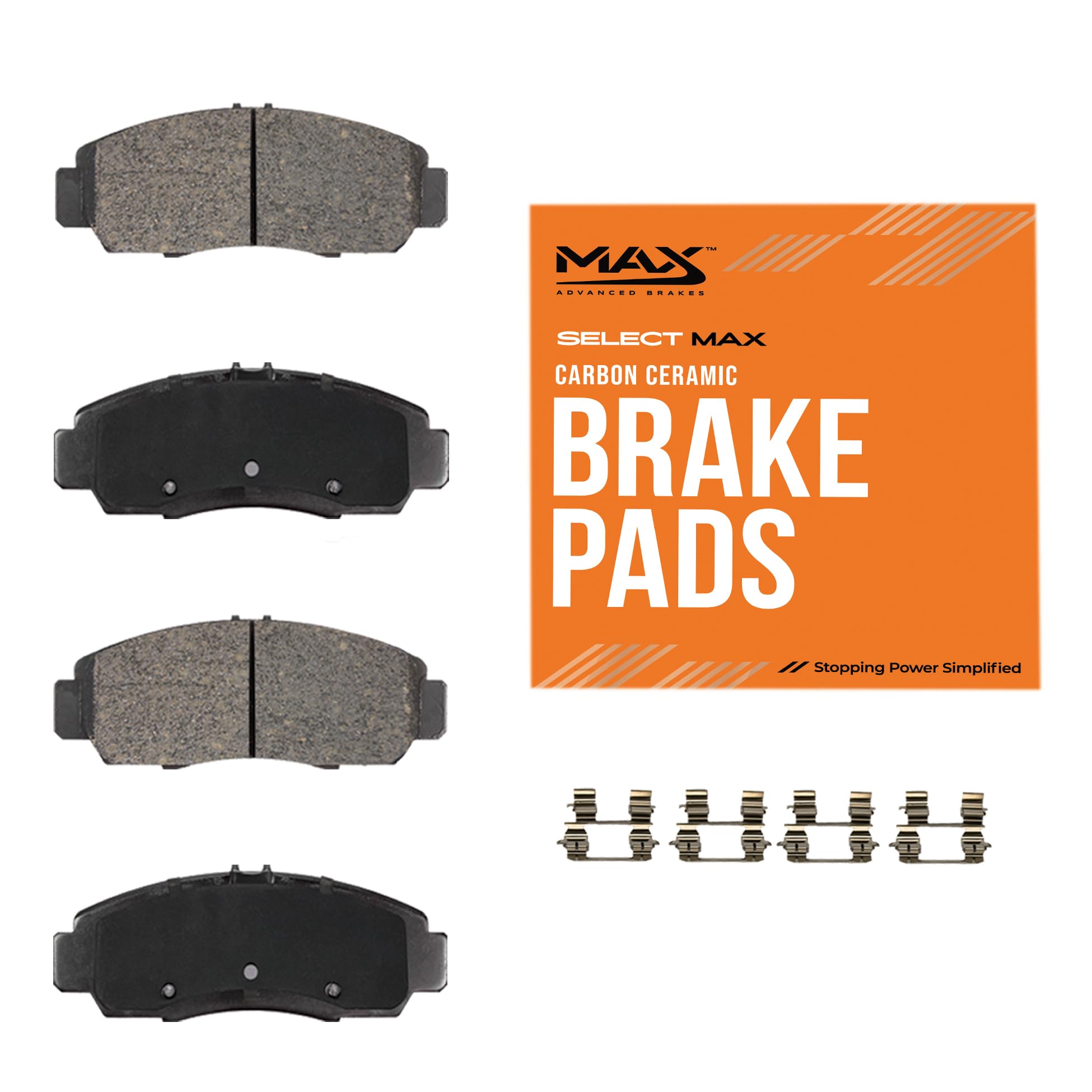 Max Advanced Brakes Front Brake Pads for Honda Civic | Fits 2000-2015 Honda Civi