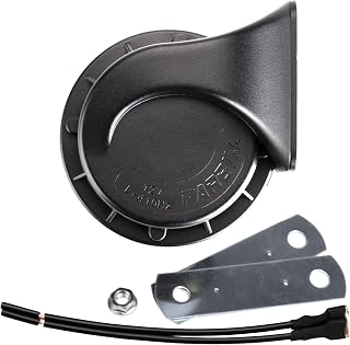 FARBIN Compact Horn 12V Car Horn Loud Low-Tone 410HZ Waterproof Horn | Black classic design, waterproof, 12V 110dB loud, universal for any 12V vehicles