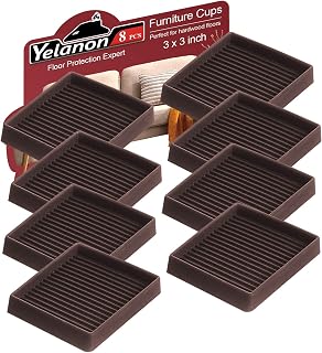 Non Slip Furniture Pads for Hardwood Floors -Yelanon 8Pcs 3” Coasters Cups | Furniture Couch Stoppers to Prevent Sliding ,Anti Slip Furniture Grippers Rubber Feet, Floor Protectors for Furniture Bed