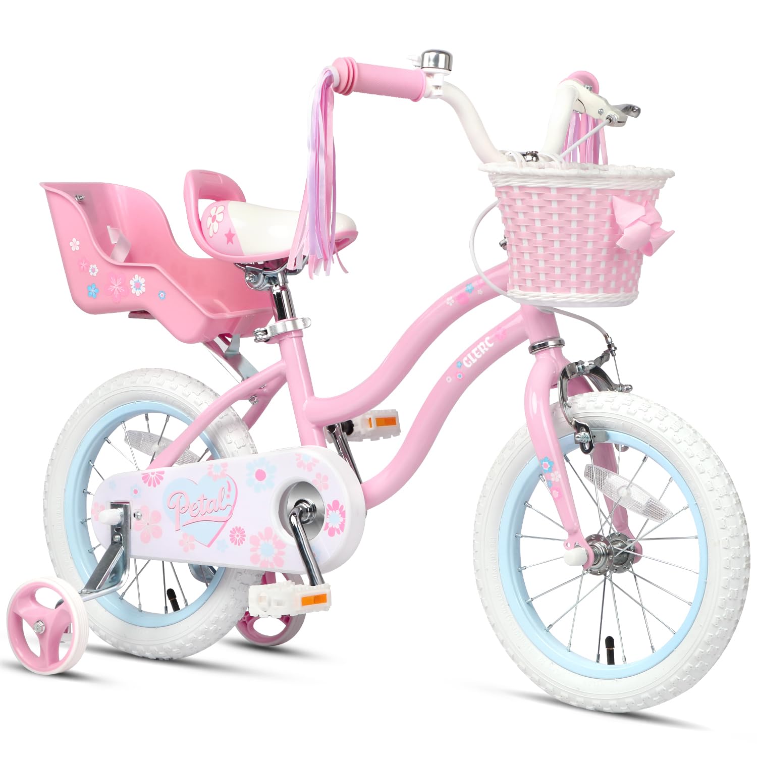 Glerc Petal Girls Bike 12-18 Inch for Ages 2-9, Kids Bike with Training Wheels, 