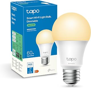 Tapo L510E-WiFi Smart Bulb, Warm White 2700K, 8.7W/806lm, E27 | Dimmable. 16M Colours. Schedules and Timer. No Hub Required. Away mode. Voice Control (Alexa/Google) and App Tapo.