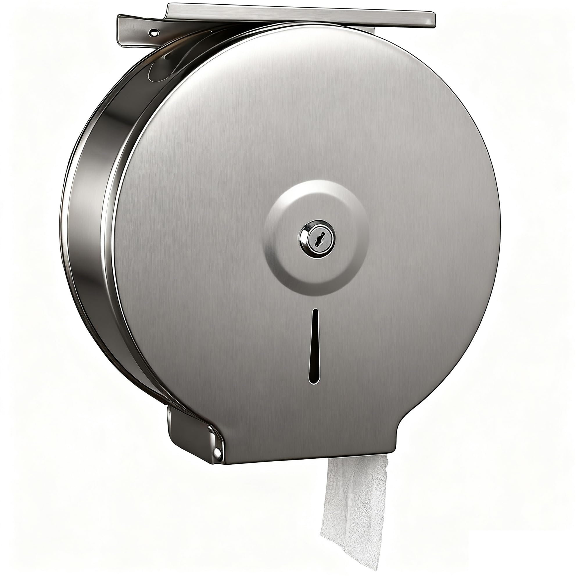 NICEME Stainless Steel Hand Towel Dispenser Lockable – Mini Jumbo Toilet Roll Di
