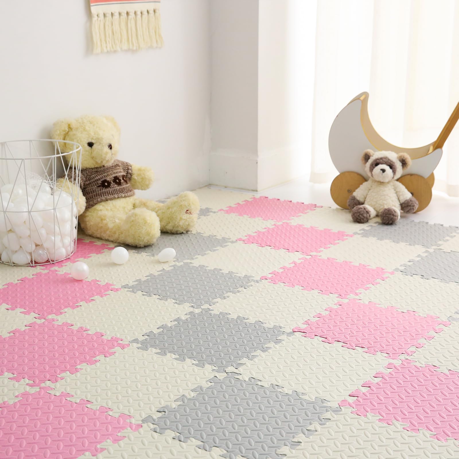 Tamiplay Foam Play Mat for Baby, 0.4 Inch Thick Foam Interlocking Floor Mats, So