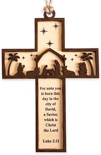 Nativity Cross Christmas Ornament 2026, Christian Christmas Ornaments Religious Gift, Cross Christmas Tree Decor, Nativity Scene Ornament Easter Faith Decor