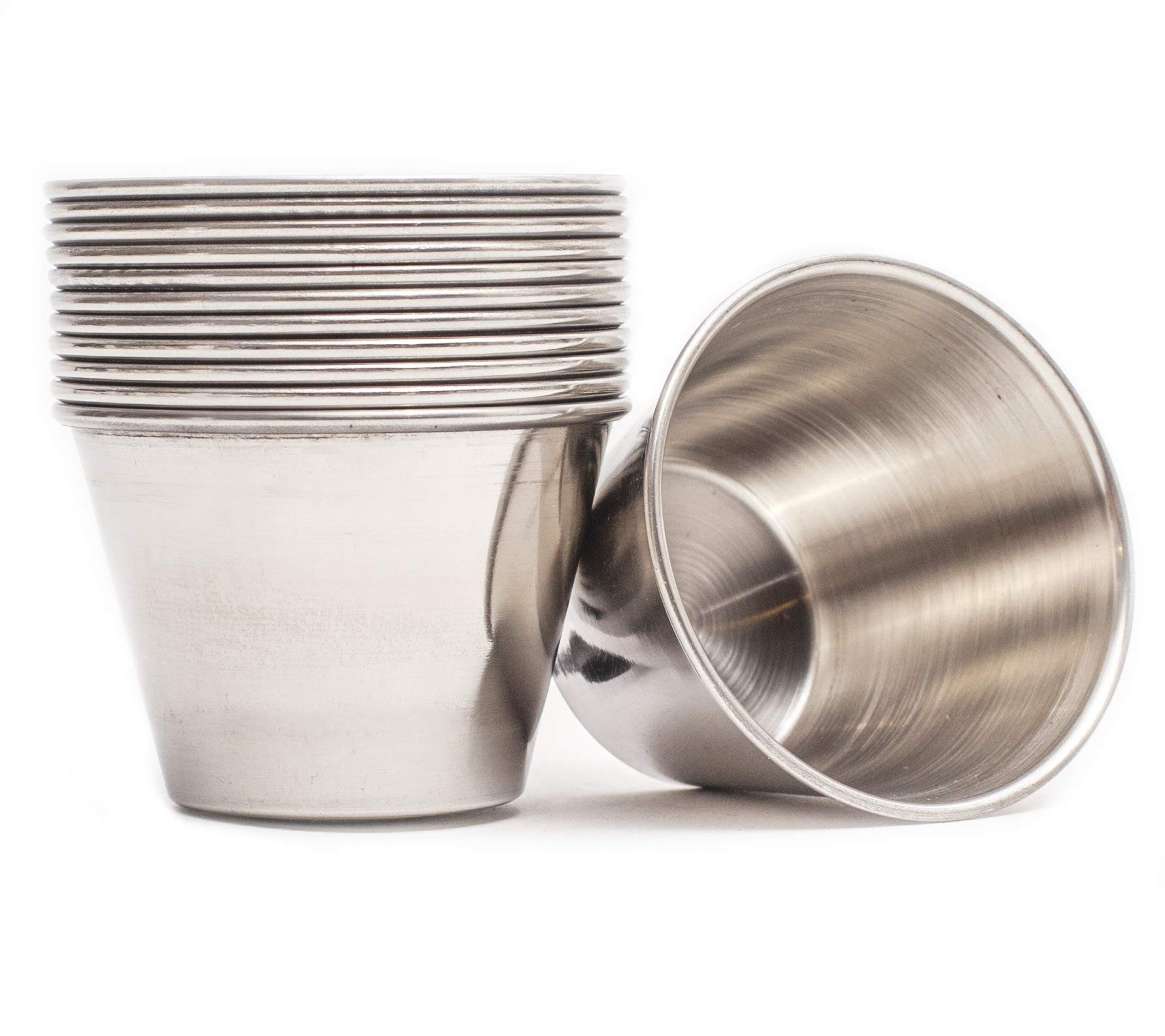 EHOMEA2Z Ramekins Stainless Steel Condiment Sauce Cups, Metal Ramekins, Commerci