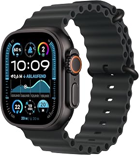 Apple Watch Ultra 2 [GPS + Cellular, 49mm] Black Titanium Case with Black Ocean Strap, One Size (Refurbished)