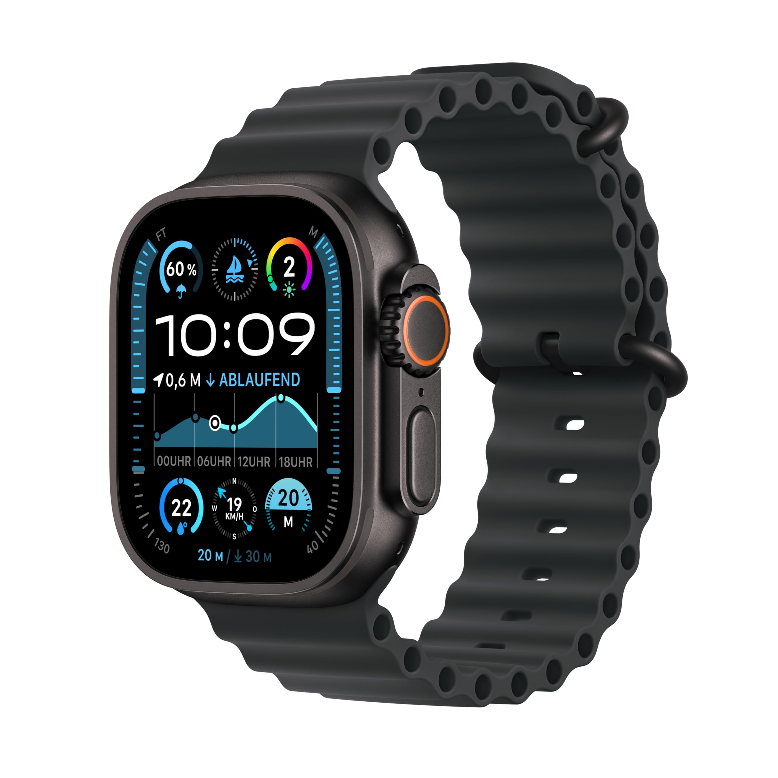 Apple Watch Ultra 2 [GPS + Cellular, 49mm] Black Titanium Case with Black Ocean 