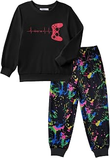 Arshiner Boys 2 Piece Sweatsuit Long Sleeve Pullover Sweatshirt & Pants Set