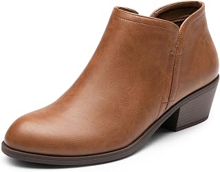DREAM PAIRS Women Ankle Booties Low Chunky Heel Dress Boots