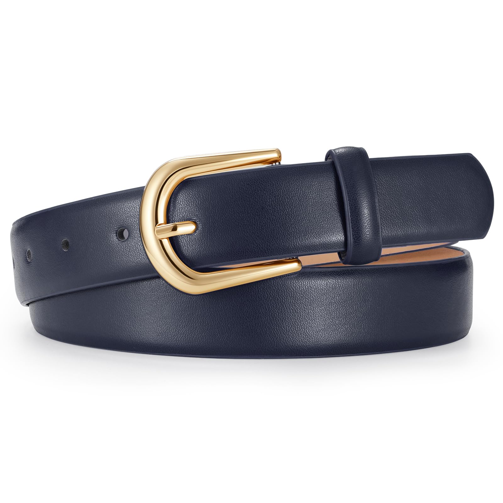 JASGOOD Ceinture en cuir pour femme avec boucle dorée