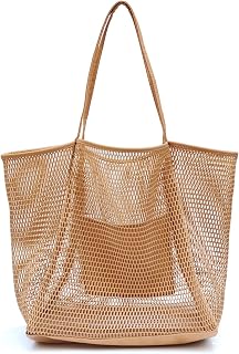 HOXIS Mesh Beach Tote Womens Shoulder Handbag