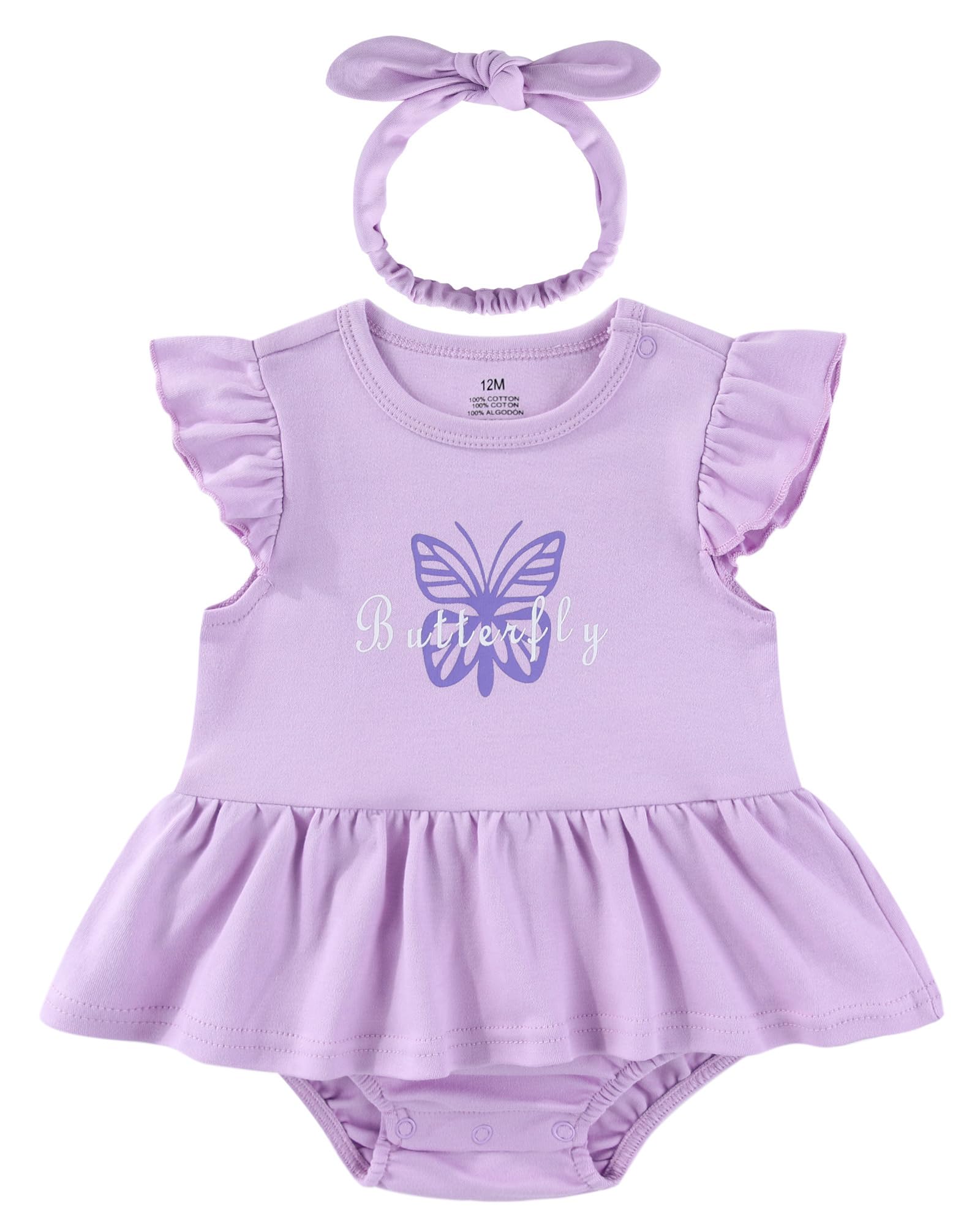 Baby Girl Clothes Summer Ruffled Sleeve Romper Dresses Infant Outfit Set