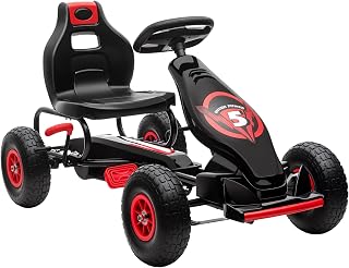 Aosom Kids Pedal Go Kart with Ergonomic Adjustable Seat Ages 5-12 Red