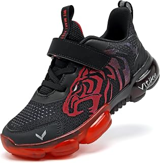 JMFCHI Boys Running Shoes Breathable Mesh Slip-On Athletic Tennis Sneakers