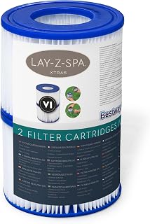 Lay-Z-Spa Filter Cartridge Hot Tub Filters Type VI, 2 Pack | Official Replacement, 2 Filters, Compatible With All Lay-Z-Spa Models, Dirt & Grime Filtration, Pump Protection
