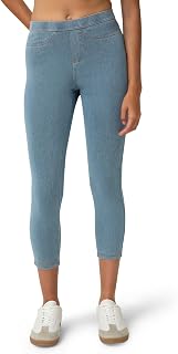 No Nonsense Women's Classic Denim Leggings with Pockets Classic Denim Capri Leggings with Pockets